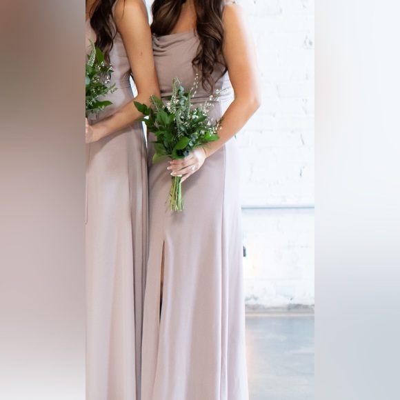 Bridesmaids Dress - Ash Crepe Dress in Taupe from Birdy Grey - Picture 3 of 3